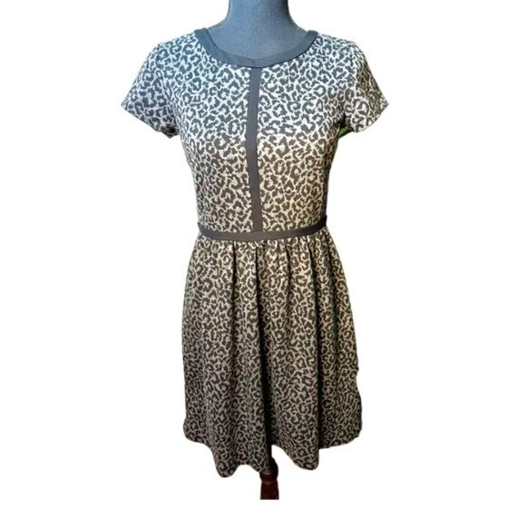 Loft Women’s Gray Leopard Print Dress Size 0 - Picture 1 of 10